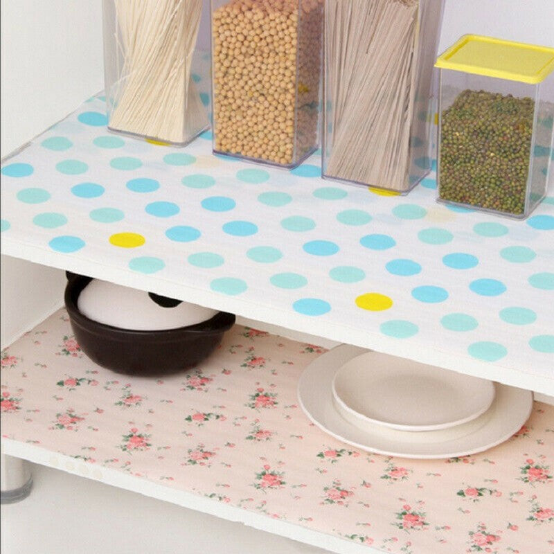 Dotted Drawer and Kitchen Mat