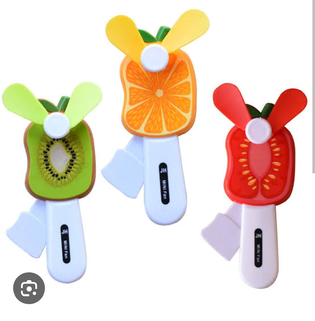 BuildAbrand Hand Pressure Mini Fan Fruit Shape Cute Squeeze Toys/Cool Summer Fan/ (Multi Color Pk-1)