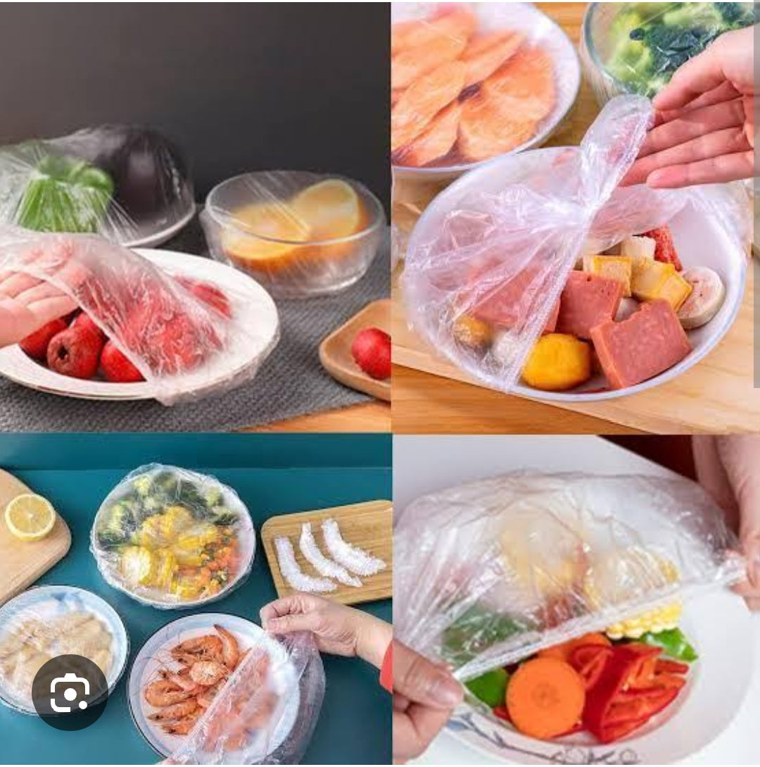 100pcs Disposable Food Storage Cover Reusable Elastic Fresh Food Covers