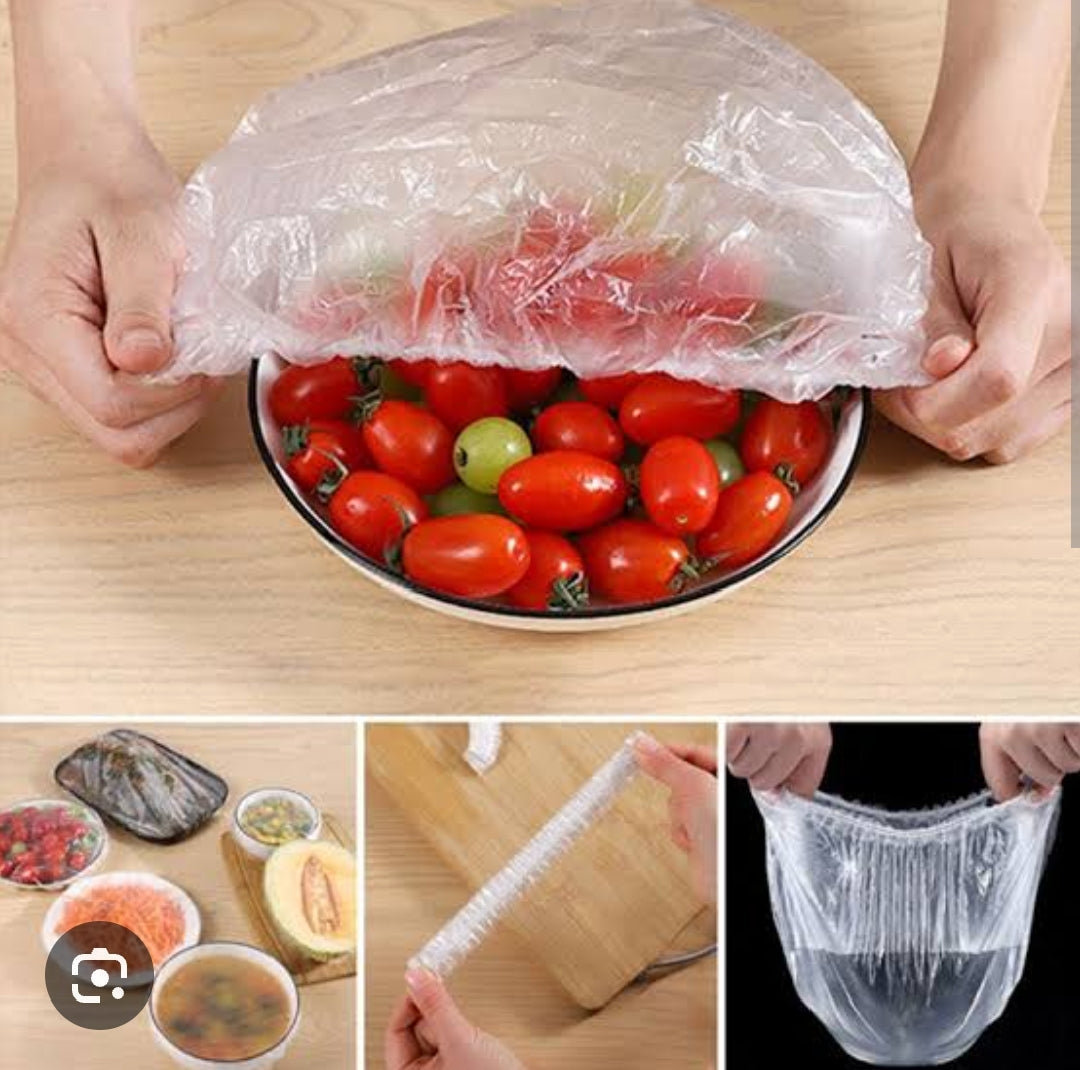 100pcs Disposable Food Storage Cover Reusable Elastic Fresh Food Covers