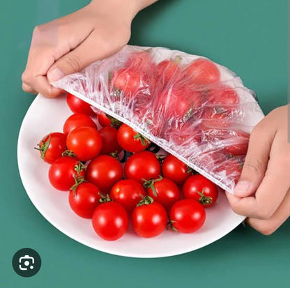 100pcs Disposable Food Storage Cover Reusable Elastic Fresh Food Covers