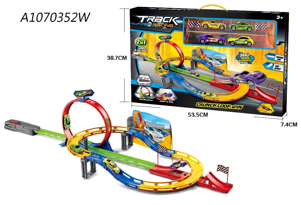 2 in 1 track racing set toys