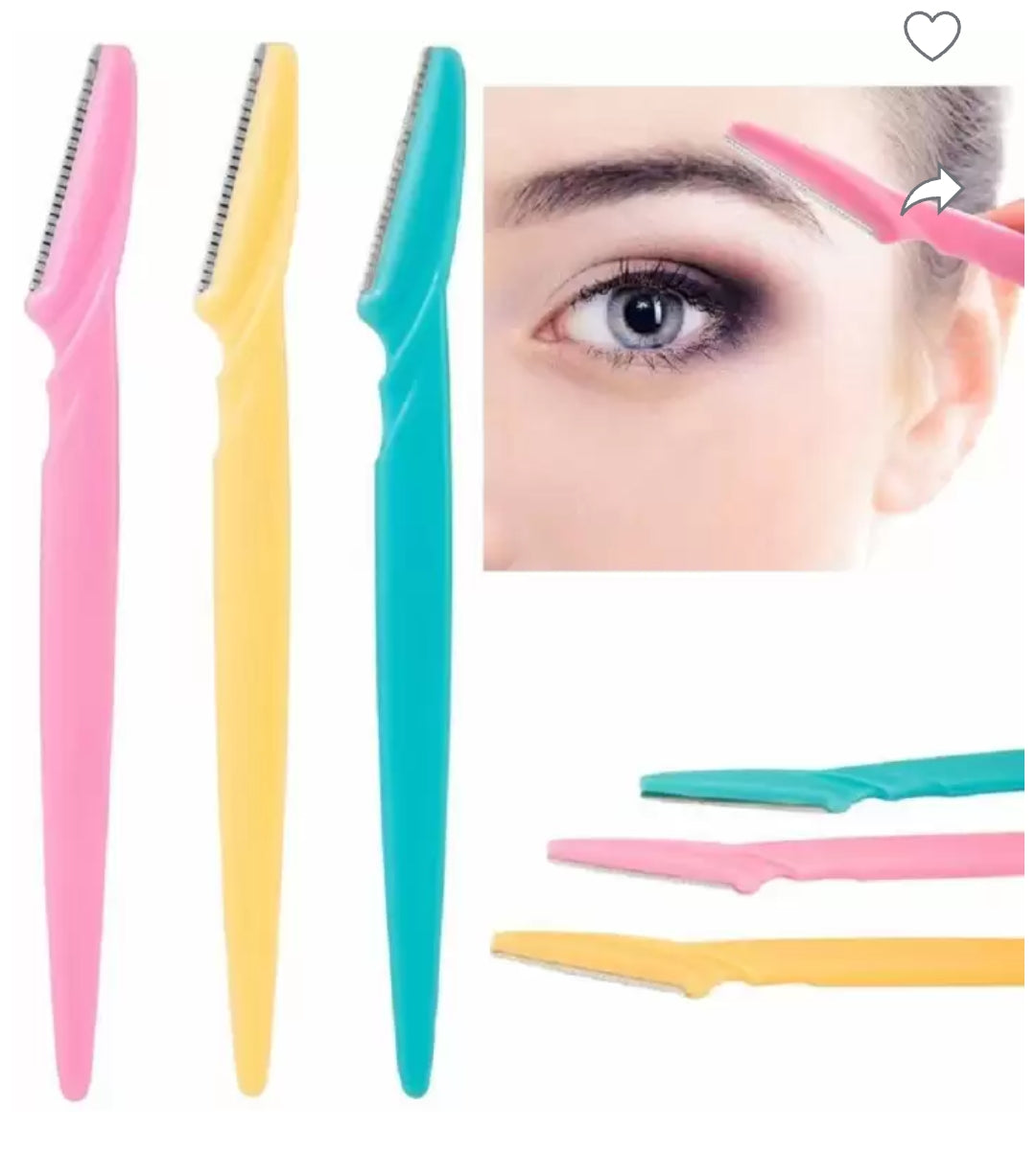 Yellow Trickle Razor pack of 3 eyebrow