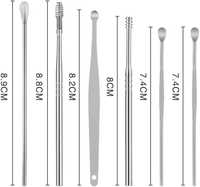 Ear Wax Cleaning Kit, 6 Pcs Ear Pick Tools.