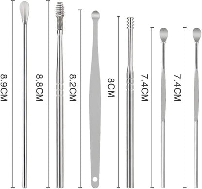 Ear Wax Cleaning Kit, 6 Pcs Ear Pick Tools.