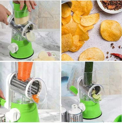 Table Top Drum Multifunctional Roller Vegetable Cutter Hand Crank Home Kitchen Shredder Potato Grater