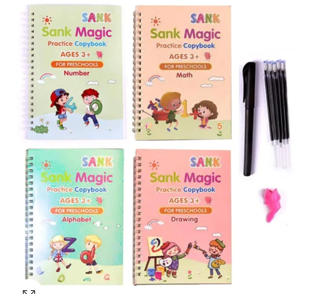 Sank Magic Practice Copybook (4 Books – 1 Pen – 10 Refills)