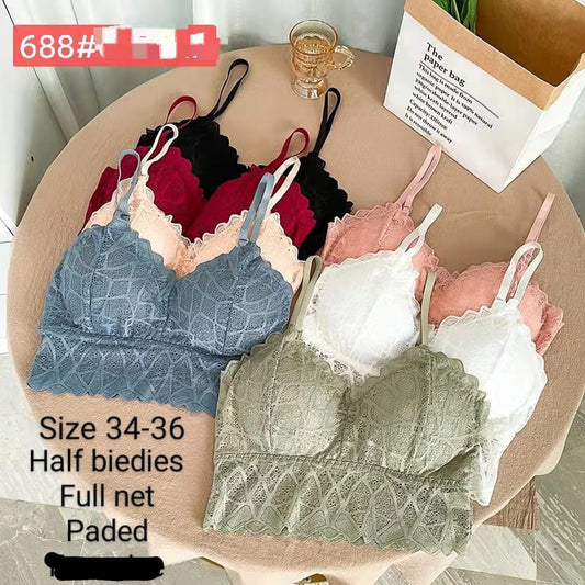 Half pata style biedies paded bra