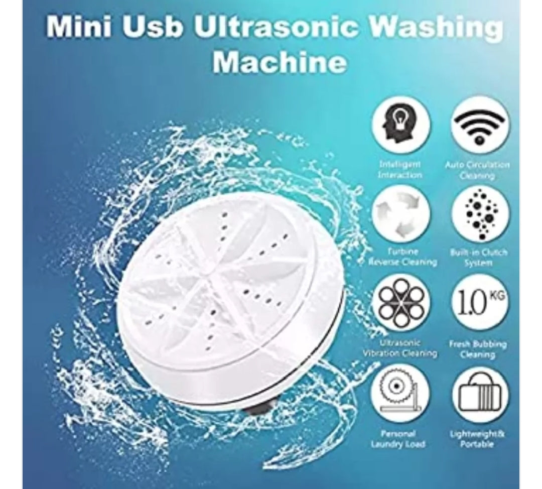 Mini Portable Ultrasonic Turbine Washing Machine Turner USB Powered