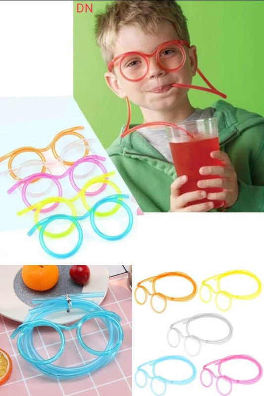 Silly Straw Glasses for Children Fun Loop Drinking Straw Eye Glasses Decoration✻