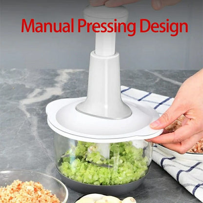 Manual Push Hand-Press Vegetable Multi-Function Chopper